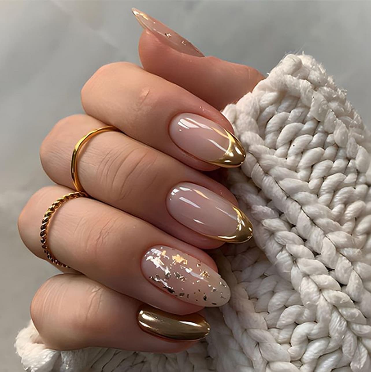 Flash Pearl Wearable Nail Tips Short Almond Nails Simple Cross-Border Hot Selling Press-On False Nails