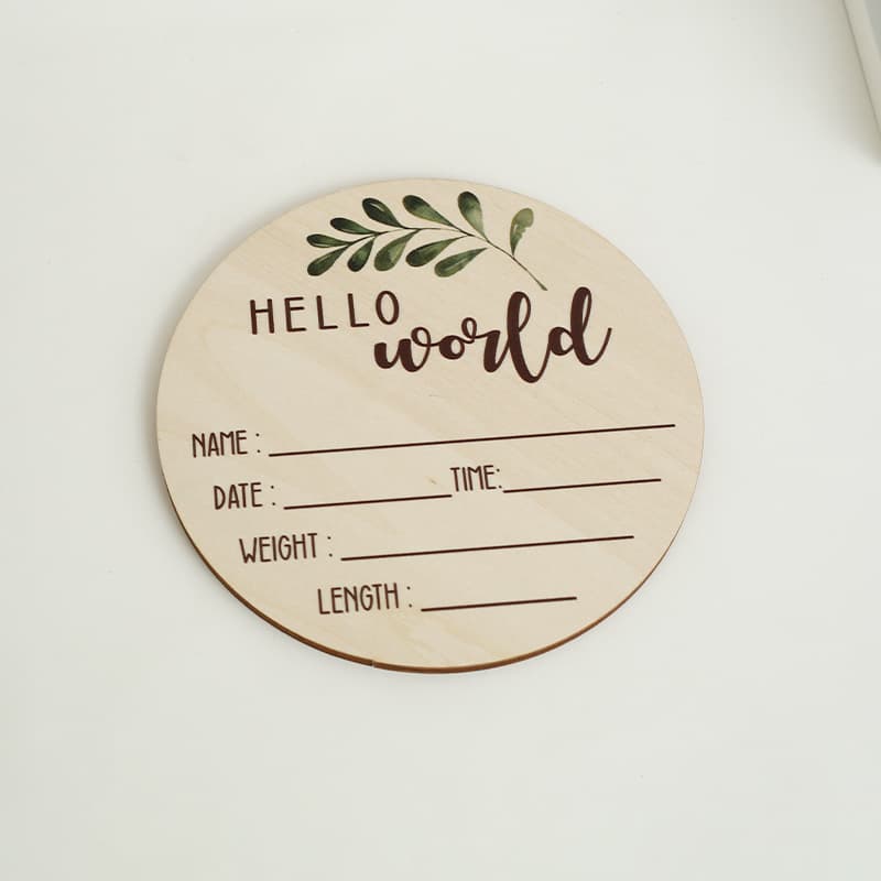 Factory Stock Newborn Birth Commemorative Plaque Solid Wood Simple Baby Photo Prop Month Card