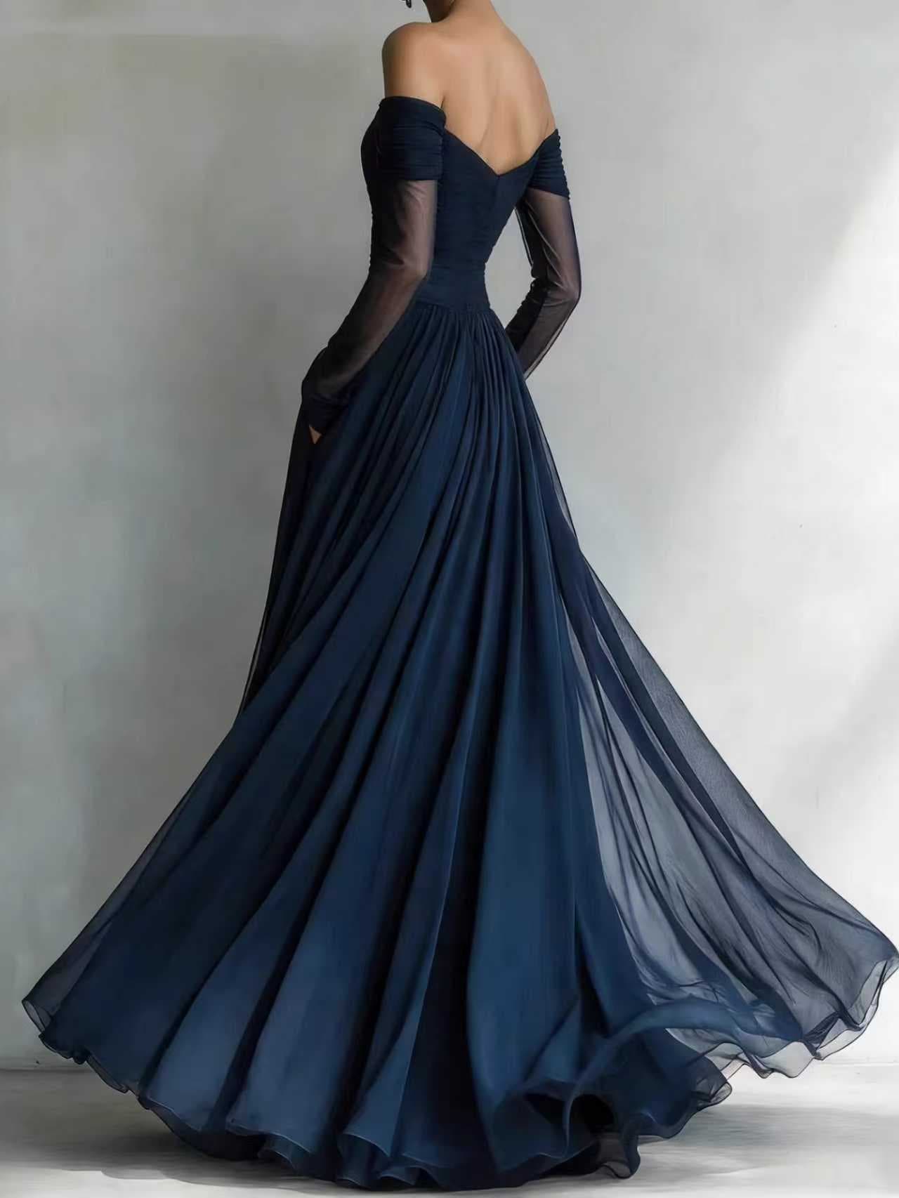 2026 New European and American Amazon Style Mesh Tube Top Long Dress Party Gown High Waist