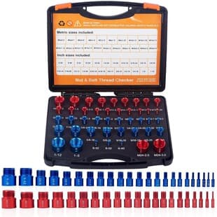 Nut and Bolt Thread Checker, Metric and Imperial 44-Piece Set, Nut Checker
