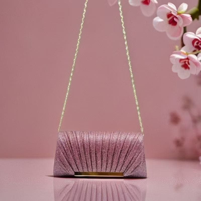 In Stock Factory Direct Amazon Pleated Evening Dinner Bag Clutch Purse Small Exquisite Sequin Bag for Women