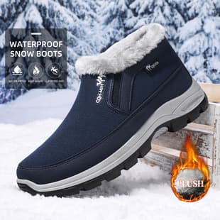 Cross-border Winter Men's Shoes, Fleece-Lined Warm Cloth Upper, Slip-On Soft Sole, Cold-Weather Outdoor Casual Style for Middle-aged and Elderly Men