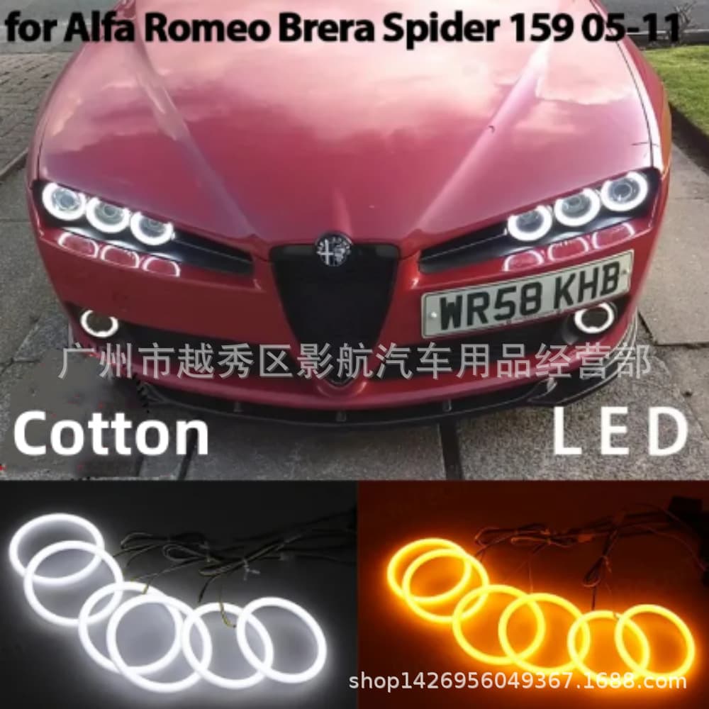Compatible with Alfa Romeo Angel Eye Light Alfa Romeo 159 Car Cotton Light Angel Eye Headlight Ring