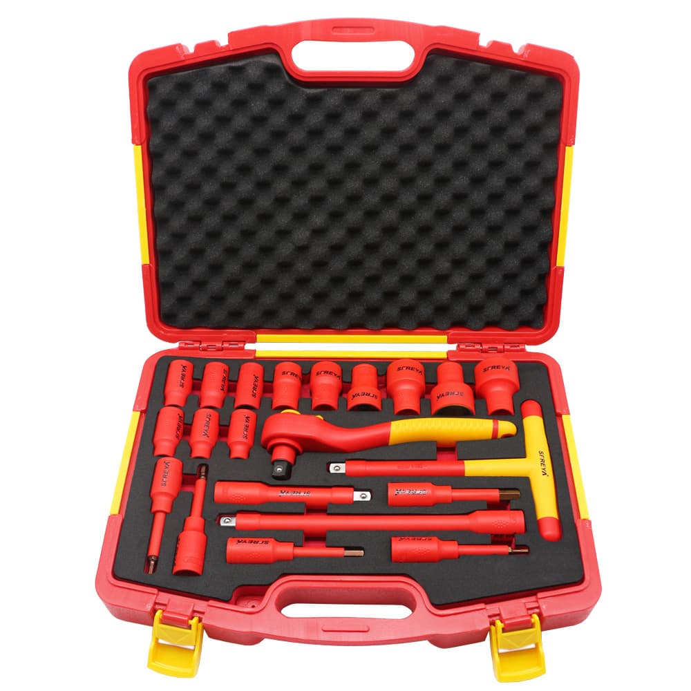 New Energy Insulated Tool Set Insulated Socket Wrench Hex Key Large Drive Socket Automotive Repair Tool Set Sockets
