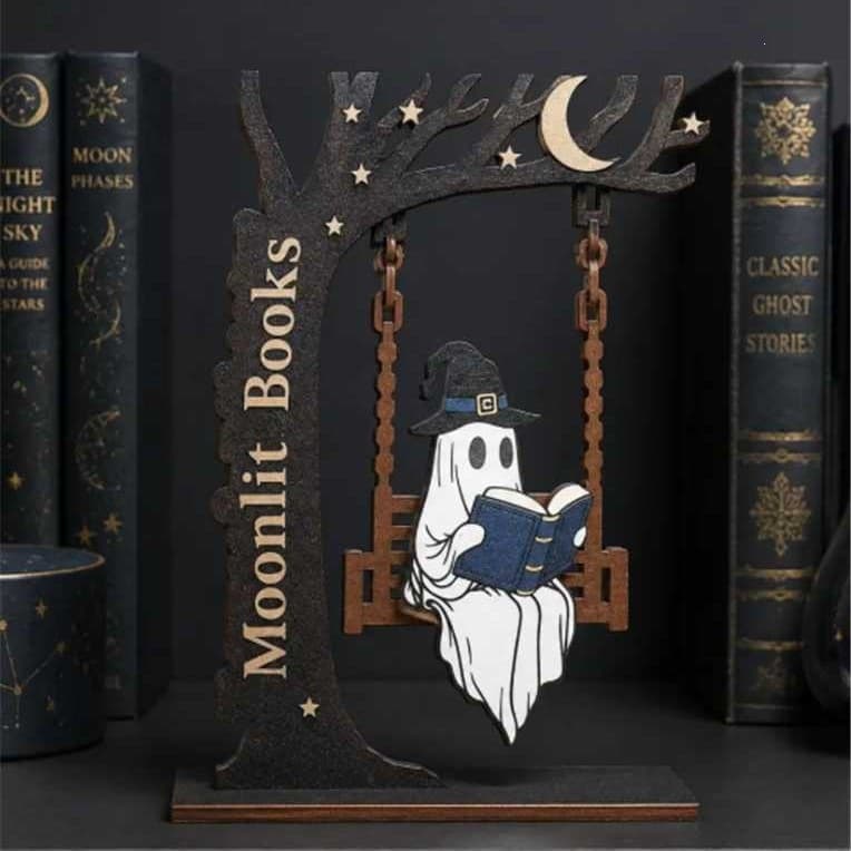 New Design Portable Chilling Ghost On Swing Bookshelf Ghost Swing