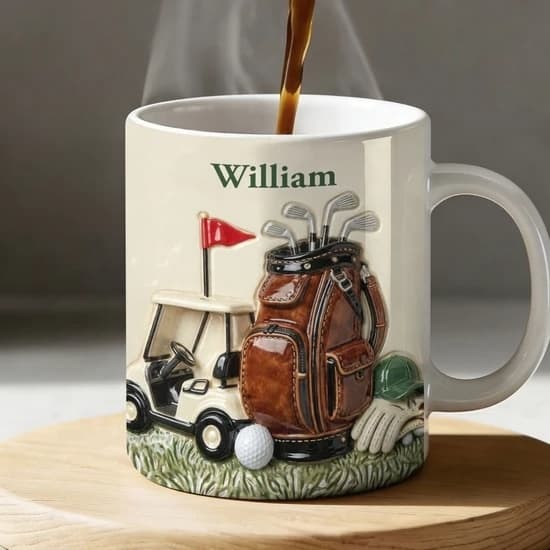 Cross-Border On The Course Ceramic Coffee Mug Golf Theme Coffee Mug