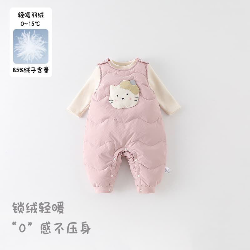 Baby Girl Down Onesie Sleeveless Down Romper 2025 Autumn/Winter Warm Down Pants for Girls (Class A)