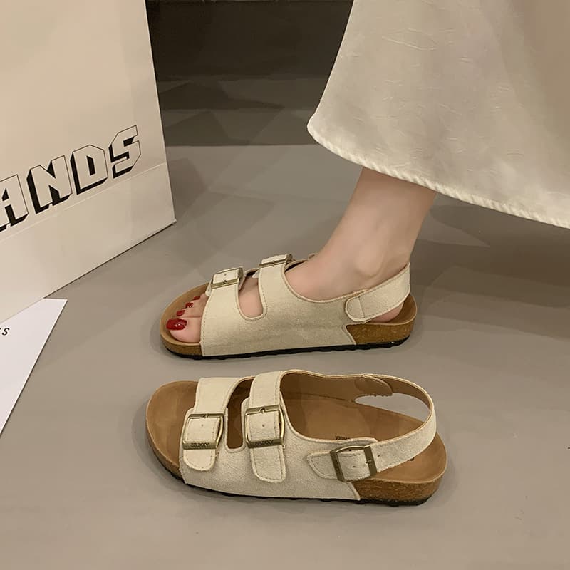 Birkenstock Sandals Women 2026 Summer New Style Thick Cork Sole Cloud-like Comfort Roman Casual Beach Shoes for Dresses
