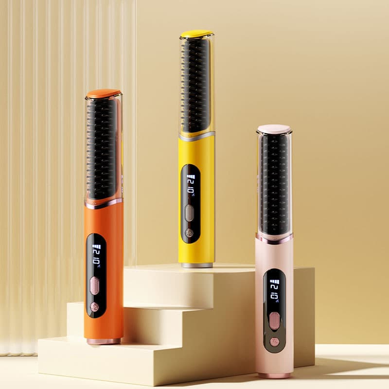 Cross-border Cool Air Setting Straightening Comb, Wireless Charging for Straight and Curly Styles, Seamless Comb for Voluminous High Crown, Electric Comb Flat Iron