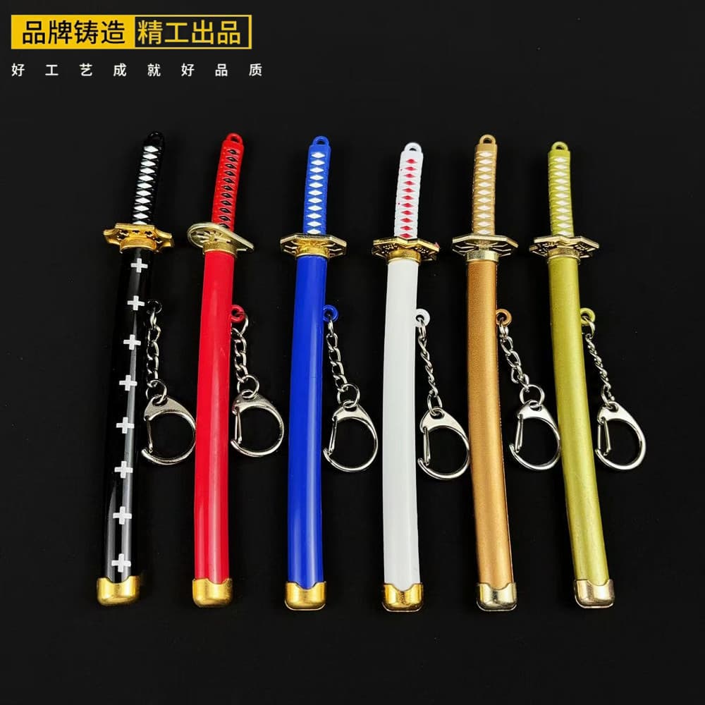 One Piece anime peripheral 15cm mini weapon keychain pendant Zoro katana ornament weapon toy