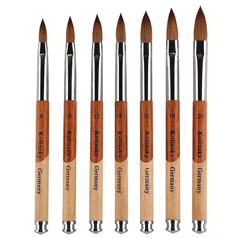 Cross-border Nail Art Two-tone Handle Kolinsky Crystal Brush Set for Acrylic Carving