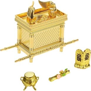 Ark of the Covenant Model Replica, Biblical Tabernacle, Includes Aaron's Rod, Manna, and Stone Tablets, for Collectors