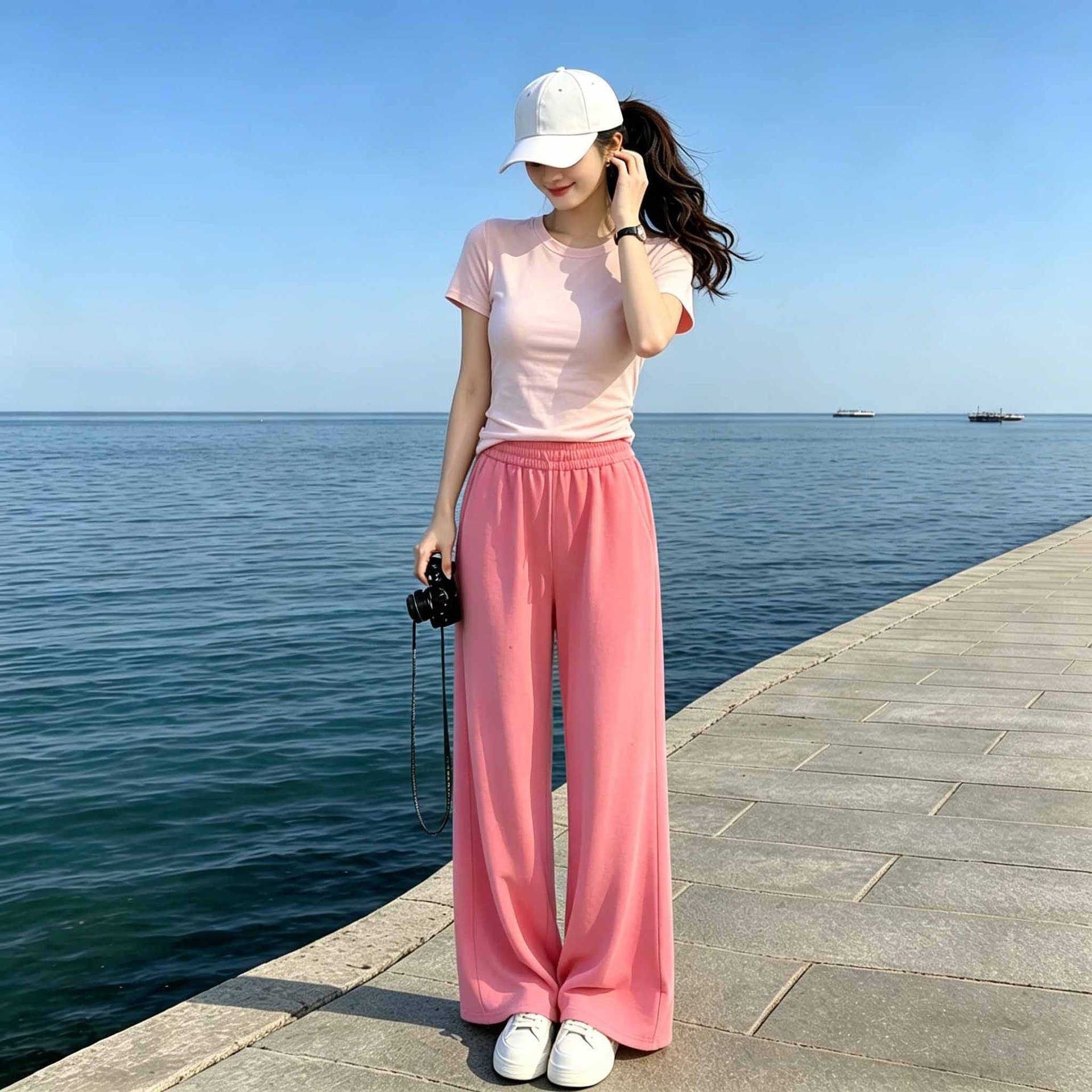 2026 Trendy Loose Fitting Slimming Shorts Two-Piece Set Fashion Sportswear for Women New Summer 3560