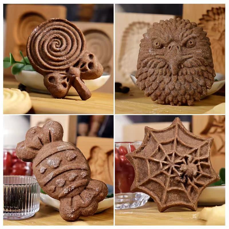 Cookie Mold Cross-border Wooden Baking Gingerbread Shortbread Cookie Mold Cutter Pastry Mold