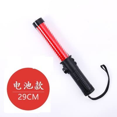 29cm Long with Whistle, LED Red and Blue Dual-Color Traffic Baton, Battery-Powered