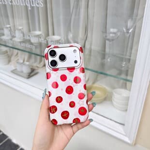 Simple Creative Round Edge Tomato Apple iPhone 15 Compatible Apple 17/16 PROMAX Phone Case Anti-Drop Cover