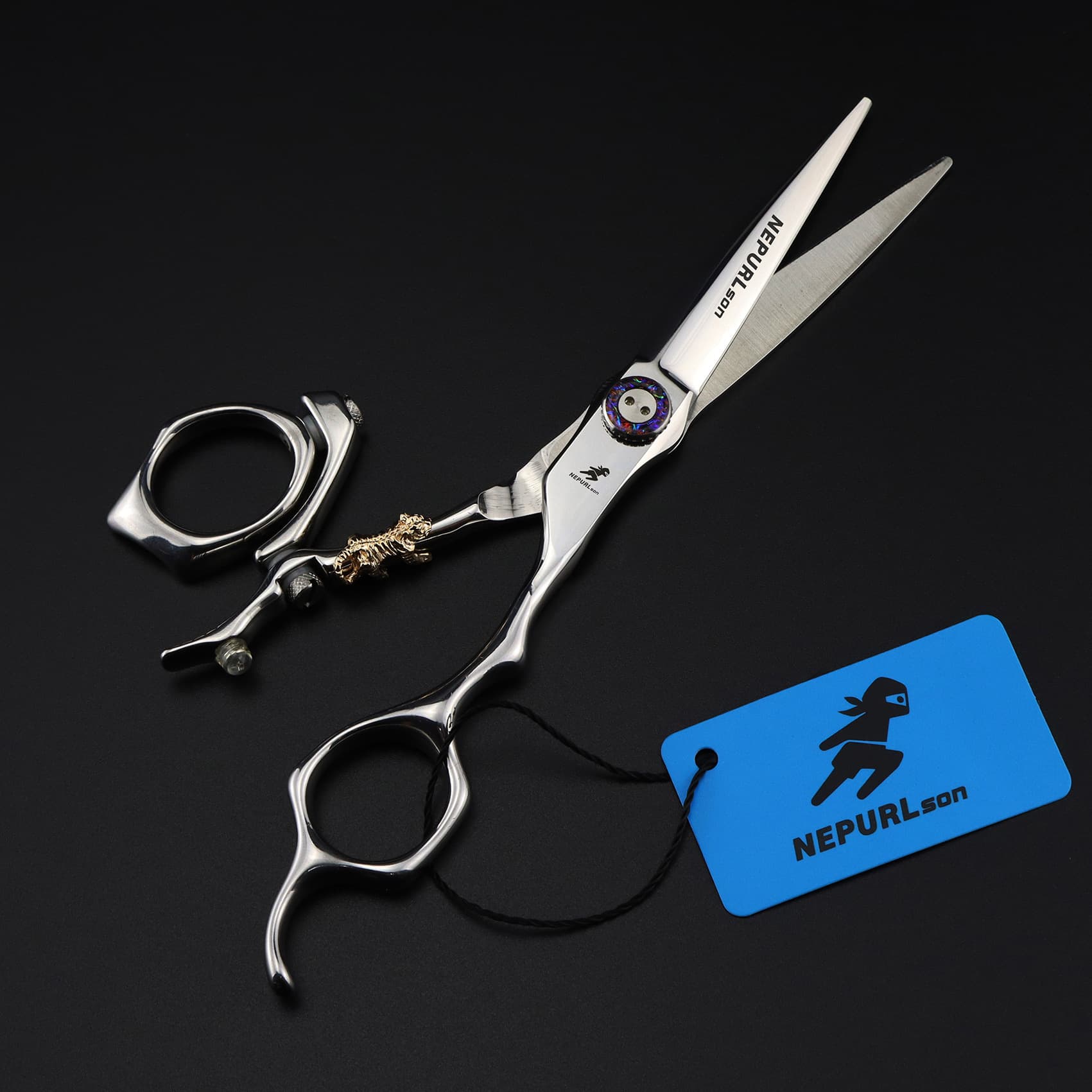6.0-inch Mizutani style rotating handle, rotating handle, hairdressing scissors, hair scissors, flat scissors, bangs scissors