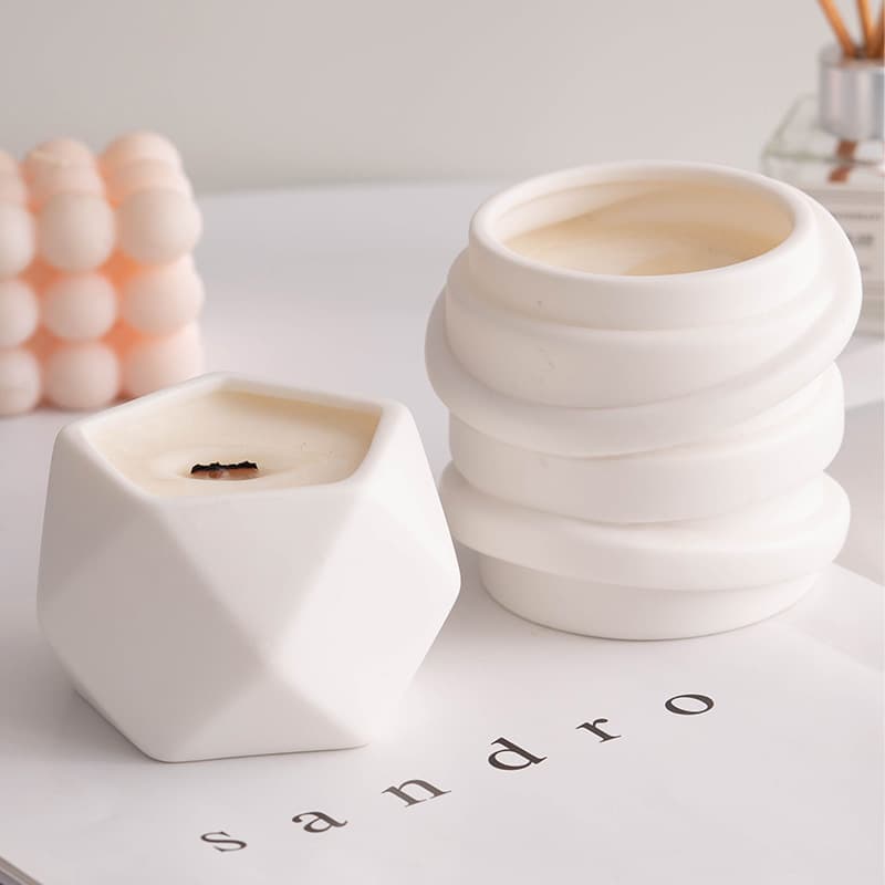 Reading Way Nordic Style Simple Modern Ceramic Candle Holder White Decoration Ornaments Homestay Style Photography Props