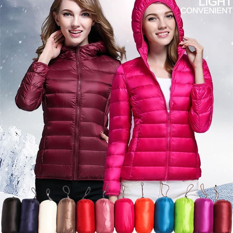 2025 New Lightweight Down Jacket Women White Duck Down Hooded Short Coat Plus Size