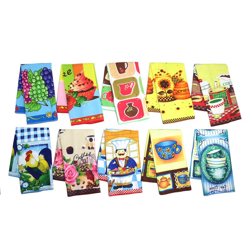 Cross-border Sticker Code Foreign Trade Export Heat Transfer Printing Tea Towel Digital Printing Tea Towel Kitchen Towel