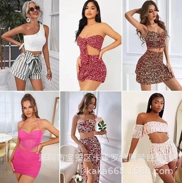 2026 SHEIN New Fast Fashion Suspenders Backless Dress Top Mixed Style Cross-Border Hot Sale Low Price Wholesale