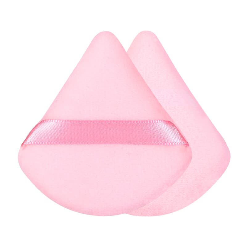 Triangle Velour Powder Puff for Setting Powder, Foundation, and Loose Powder - Velvet Flocking Sponge Makeup Tool