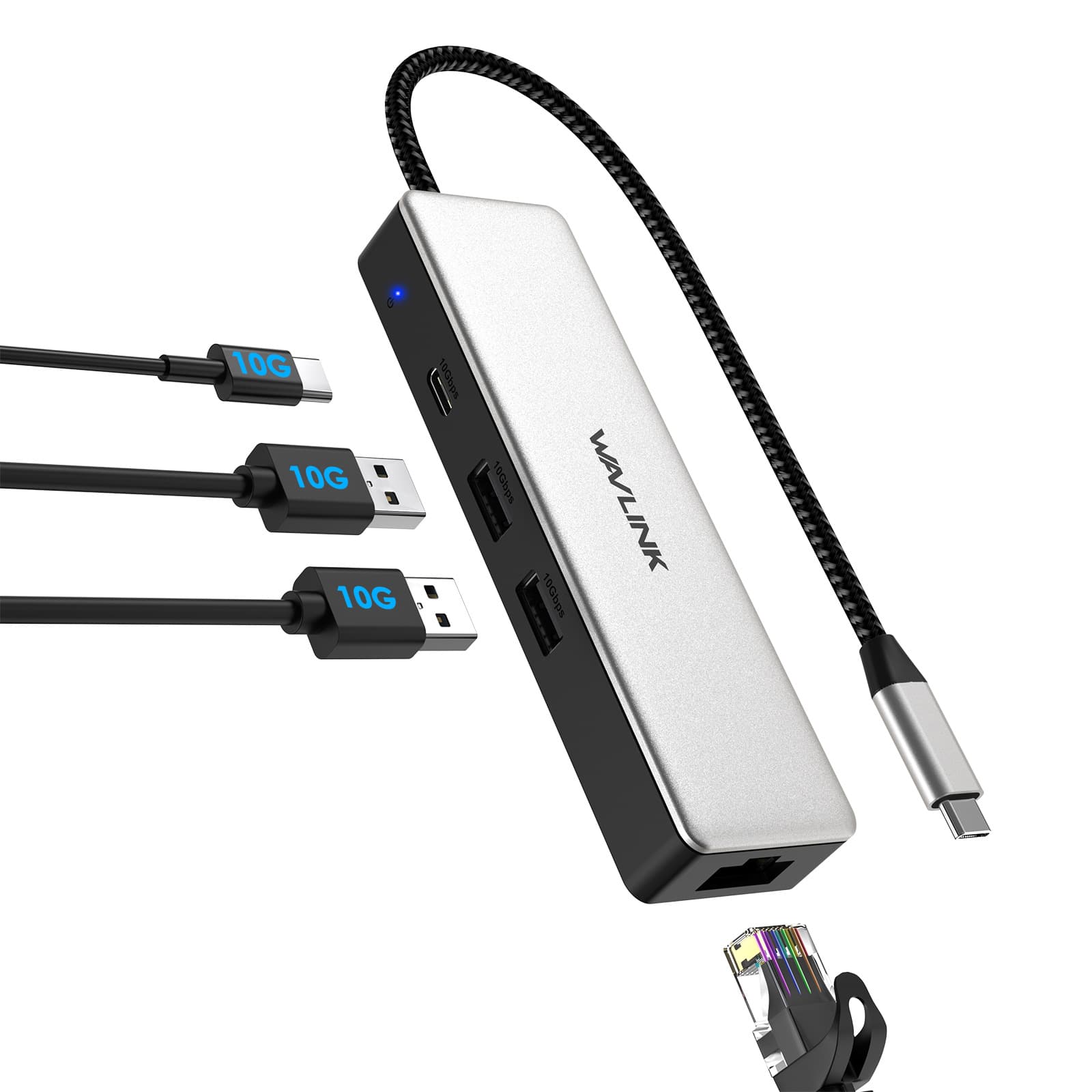 Wavlink 2.5G Gbps Ethernet Adapter USB C Hub RJ45 Gigabit UH3032G