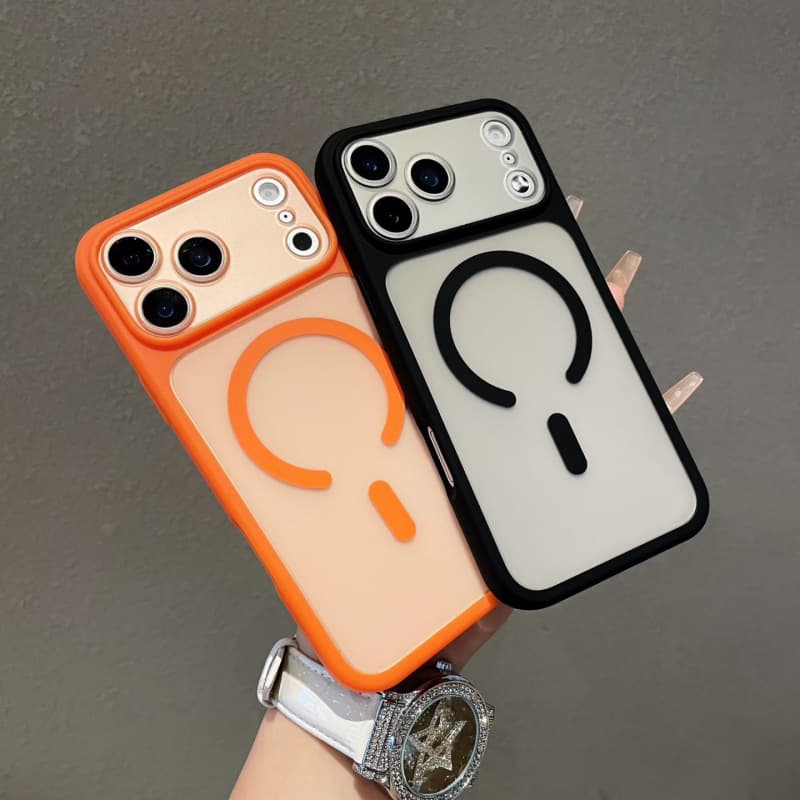 Skin-Feel Semi-Transparent Magnetic Phone Case for iPhone 17 Pro Max, Apple 16 Detachable Lens Protective Cover 15