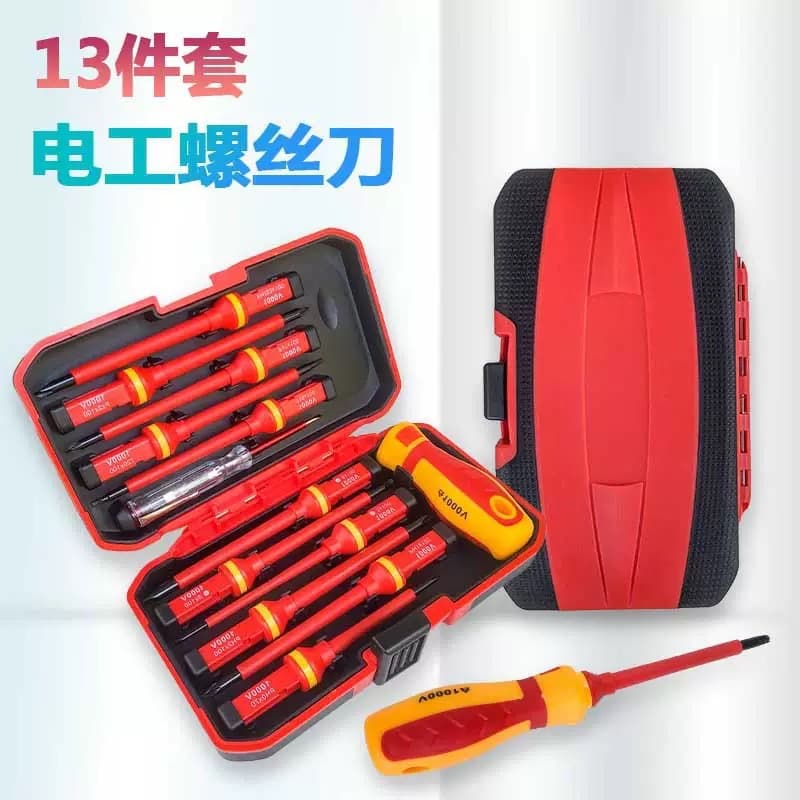 Electrician combination set insulated screwdriver new electrician cross screwdriver complete set with high voltage resistance and electricity measurement