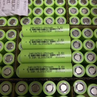 Zhuoneng 2500mAh 5C/3.7V Power Lithium Battery 18650 for Electric Vehicles with PTC Protection