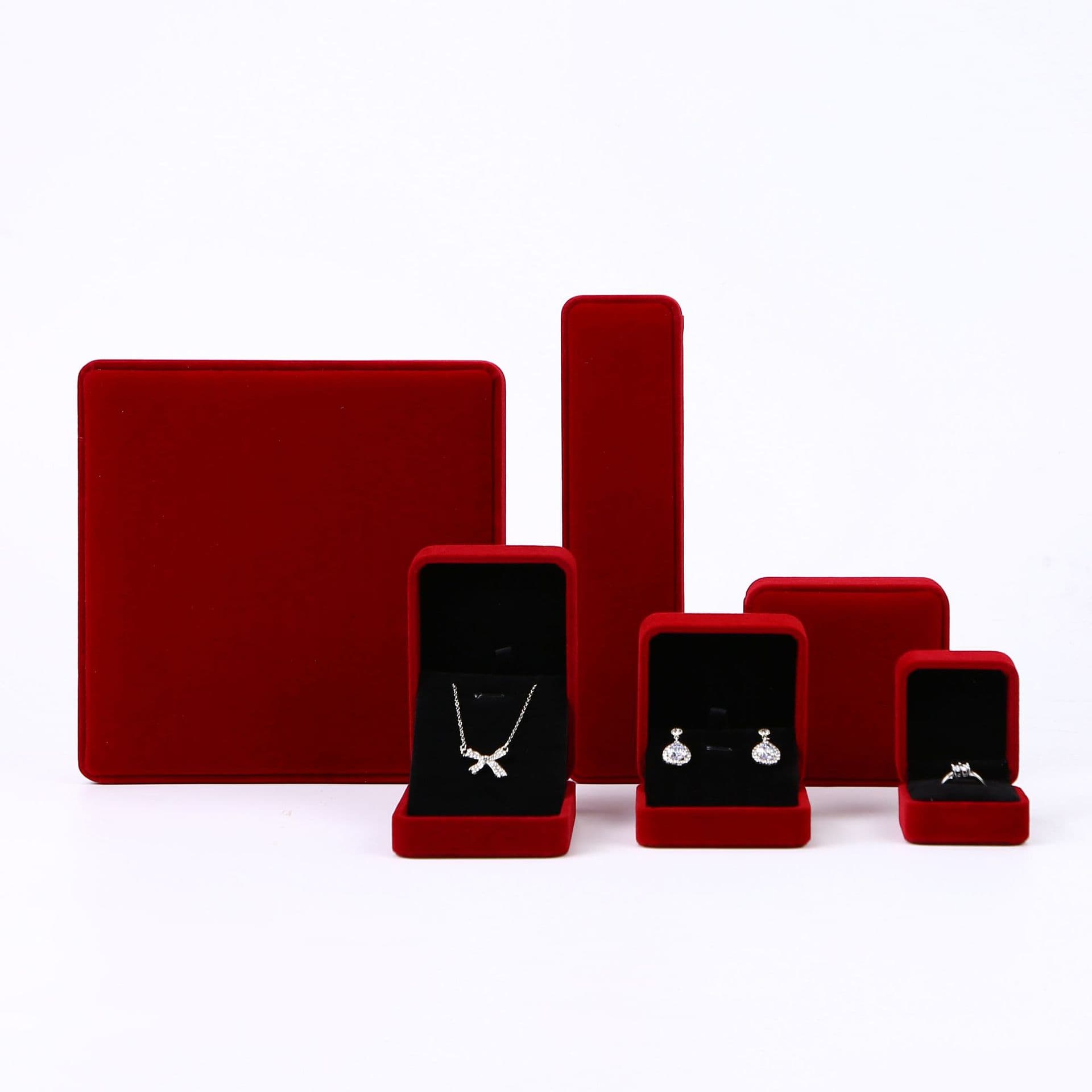 Velvet Jewelry Box Jewelry Accessories Ring Pair Ring Storage Box Necklace Pendant Box Gold Bracelet Bangle Packaging Box