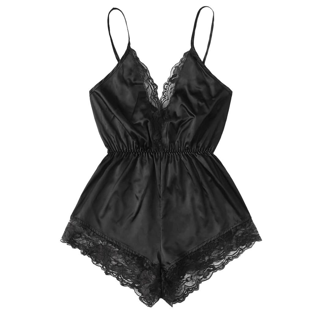 New European and American Export Sexy Lace Camisole Bodysuit with Glossy Fabric for Home Wear, New 1215