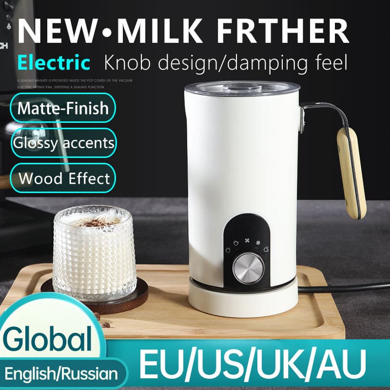 Cross-border Hot Milk Frother New Model, Home Use Hot/Cold Milk Frother with Heating and Electric Whisking