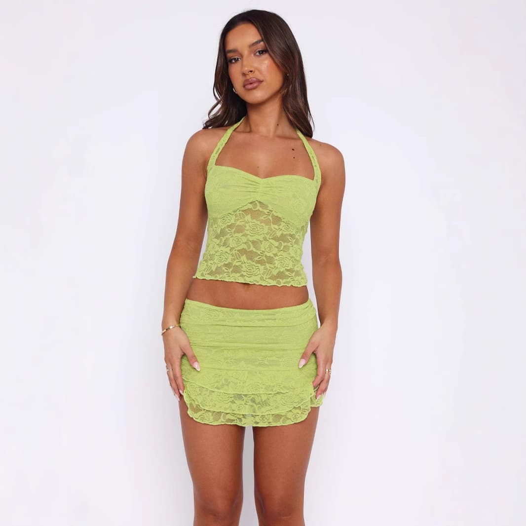 Amazon US/Europe Hollow-out Women's Lace Camisole Sexy Going-out Crop Top Vest