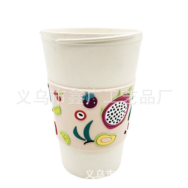 Cartoon Simple Cute PVC Soft Silicone Cup Skin Non-toxic Heat Insulation Anti-slip Cup Sleeve