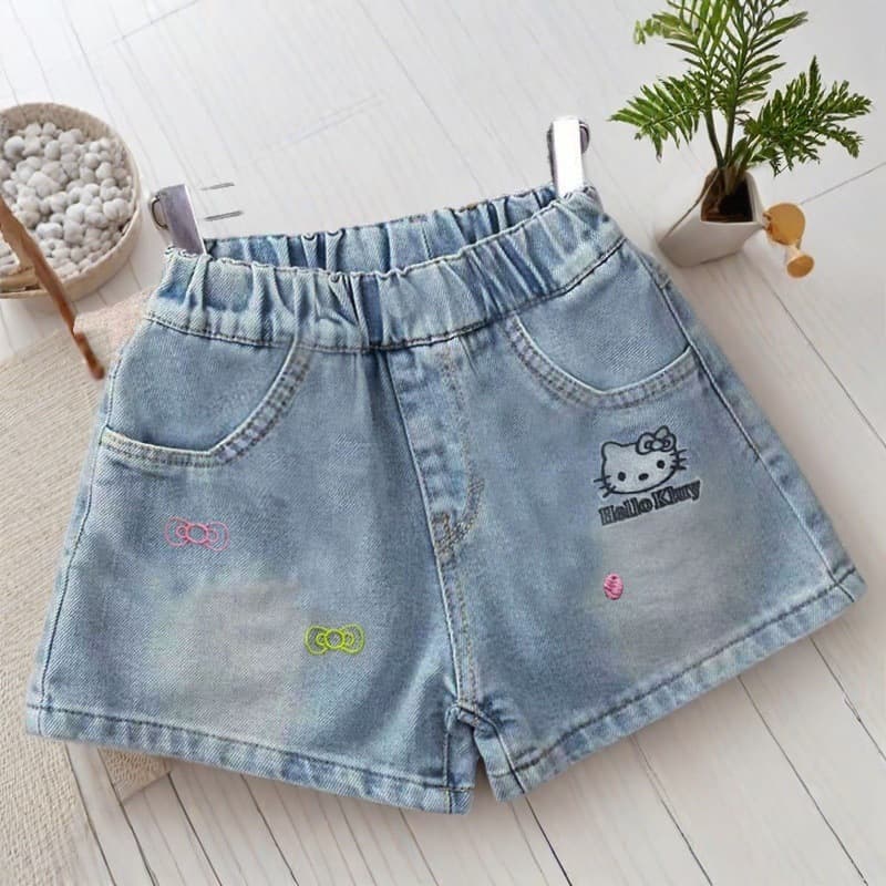 Girls Denim Shorts Summer 2025 Fashionable Kids Shorts Thin Versatile Children Shorts for Middle and Older Kids