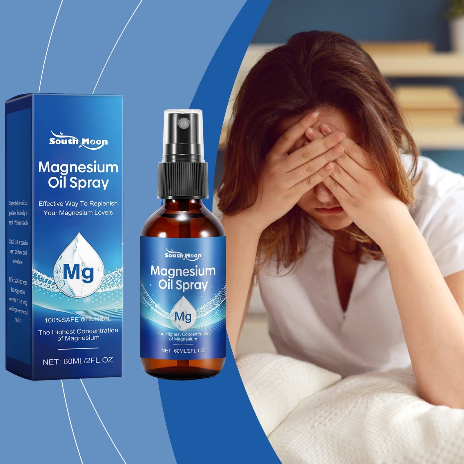 SOUTHMOON Tea Tree Sleep Spray Magnesium Moisturizing Body Night Care Magnesium Oil Spray