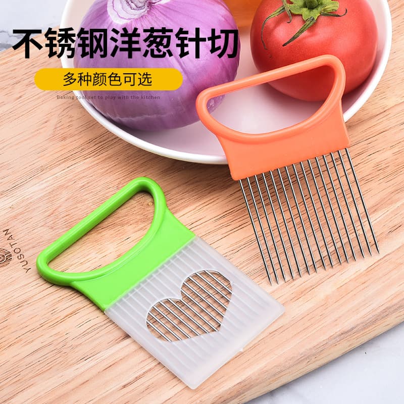 Stainless Steel Onion Piercer Factory Wholesale Onion Needle Onion Chopper Kitchen Tool Meat Tenderizer Needle Onion Cutter