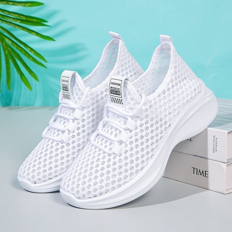 Fashionable Women's Thin Mesh Breathable Ultra-Soft Comfortable Two-Way Wear Sports Sandals Dopamine Style