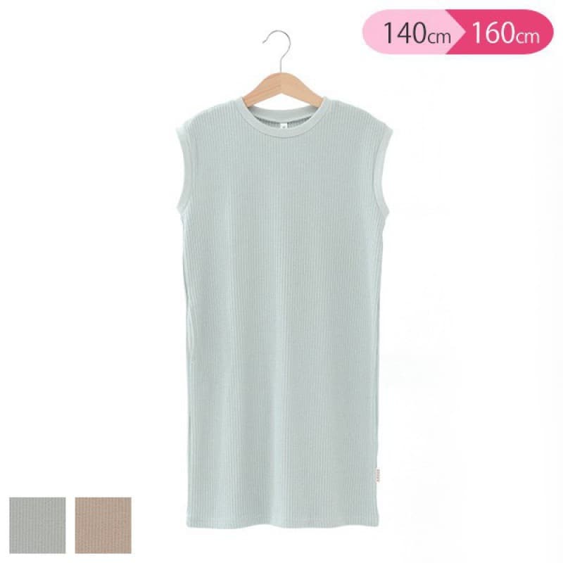 26 summer solid color girls' spot 110-160cm knitted vest sleeveless casual simple dress