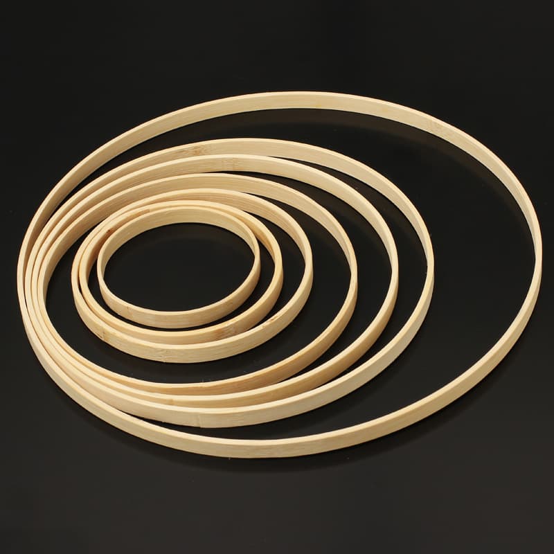Circular bamboo rings and hoops for DIY crafts, wind chime frames, and kindergarten handmade materials