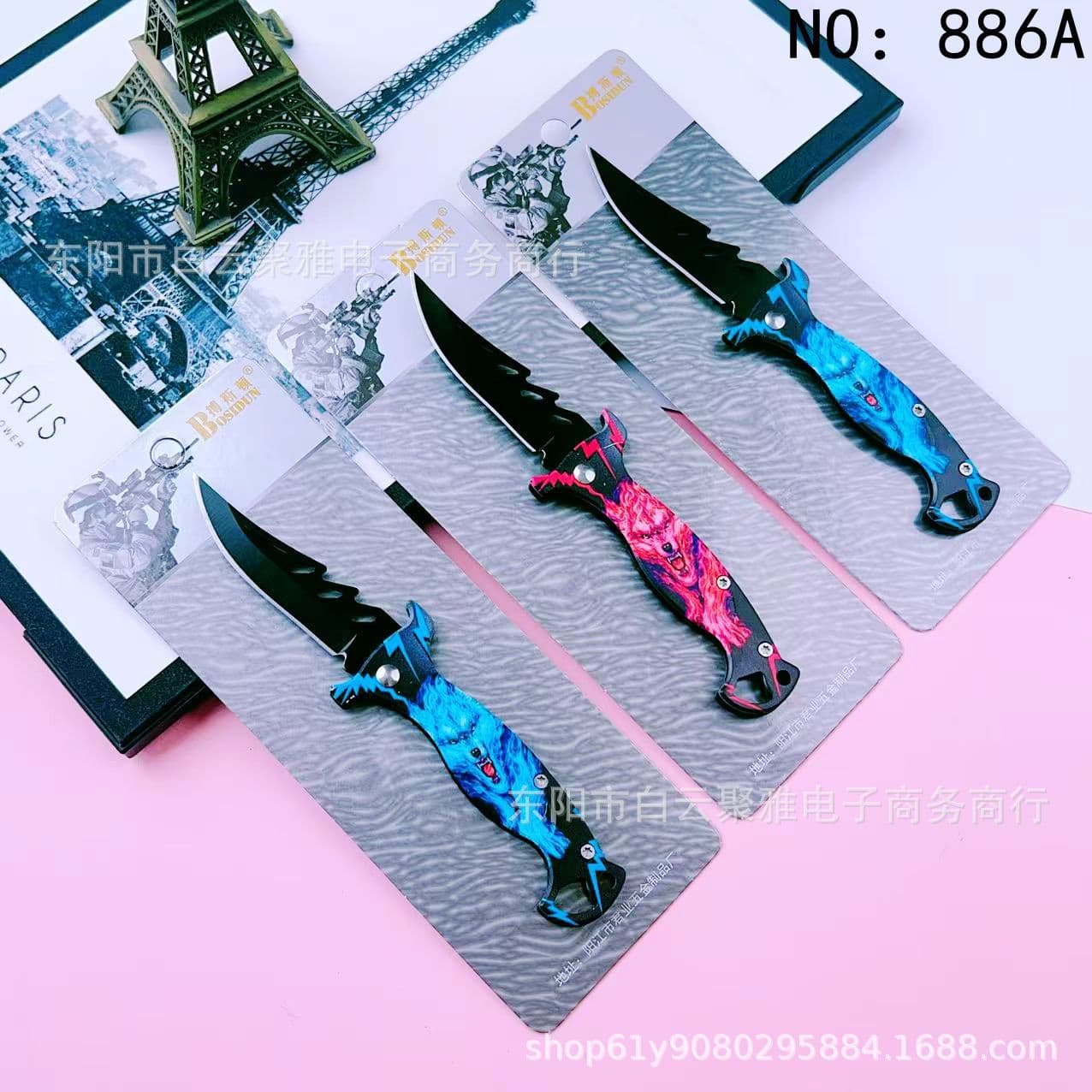 Boston 970A Stainless Steel Fruit Knife, Outdoor Folding Knife with Back Clip, Convenient for Outdoor Survival