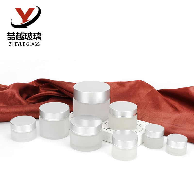Transparent Glass Cream Jar 30g 50g Matte Finish Cosmetic Sample Packaging Bottles for Face Cream Eye Cream Mask And Skincare