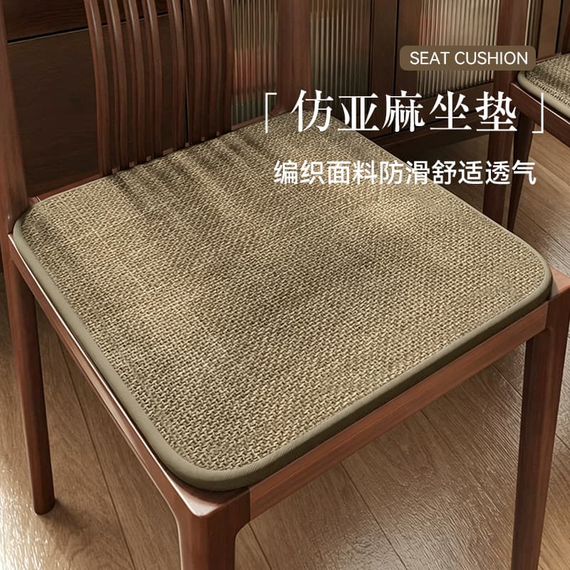 Linen Chinese Style Seat Cushion Memory Foam Dining Chair Cushion Thickened Edge Anti-Slip Cushion Premium Feel Tea Table Round Mat Free Shipping