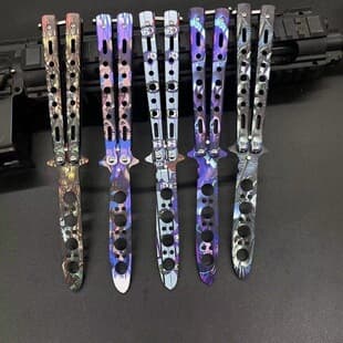 All Steel Unsharpened CSGO Game Peripheral Same Style Butterfly Flipping Training Butterfly Knife 3D Printed Stainless Steel Butterfly