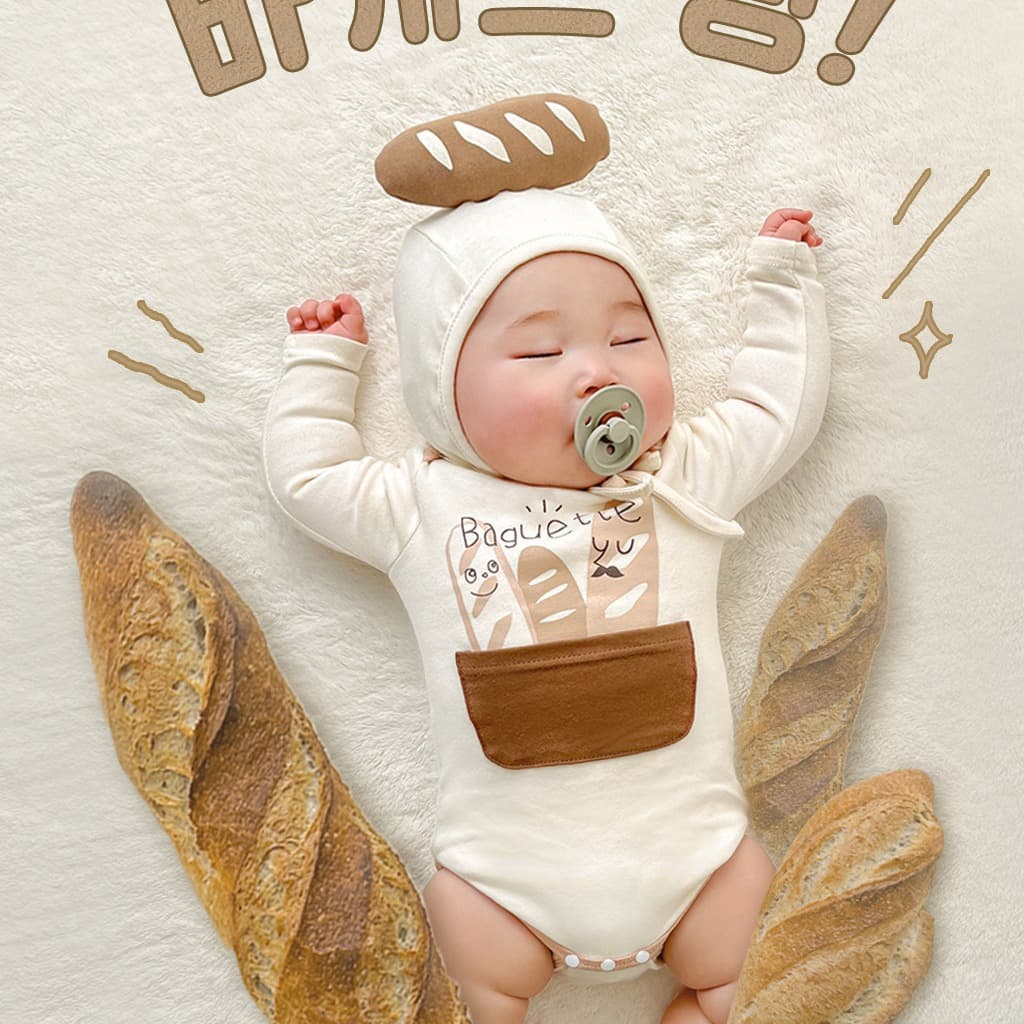 26 new spring baby jumpsuit ins Korean style bread-shaped long-sleeved harem baby bag fart suit