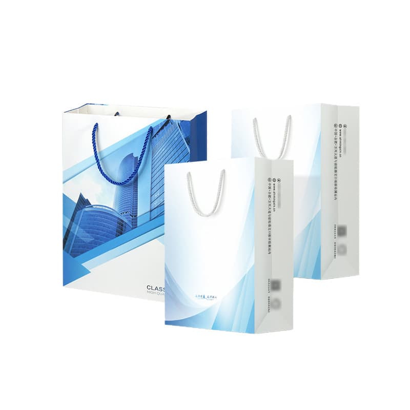Custom paper bags for gifts, corporate printing with logo design, advertising packaging bags from bag manufacturer
