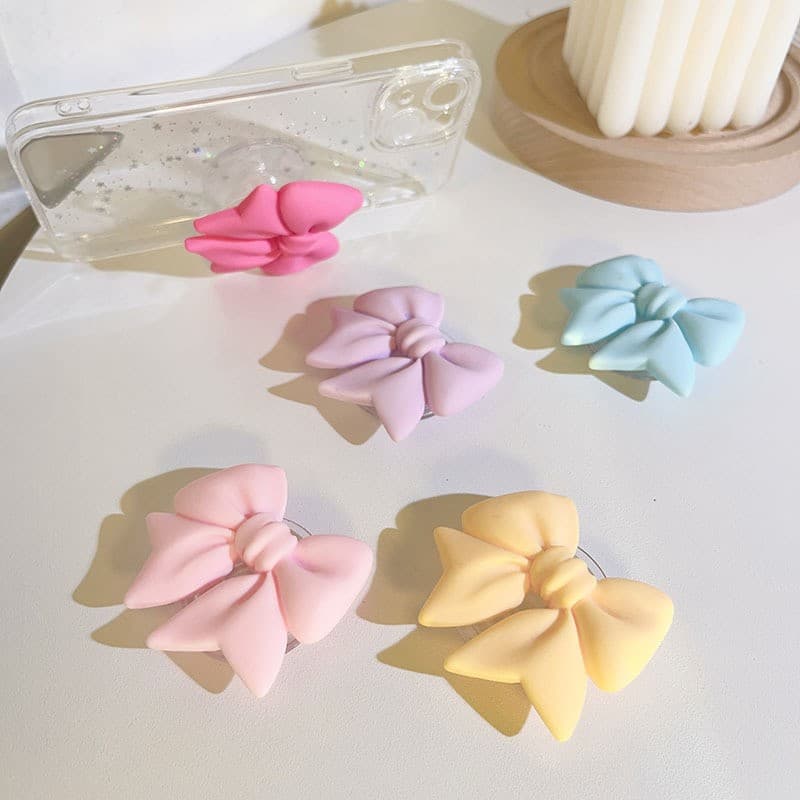 Girl's Heart Bow Stand Lazy People Chasing Drama Desktop Retractable Folding Mobile Phone Stand Accessories Temperament All-Match