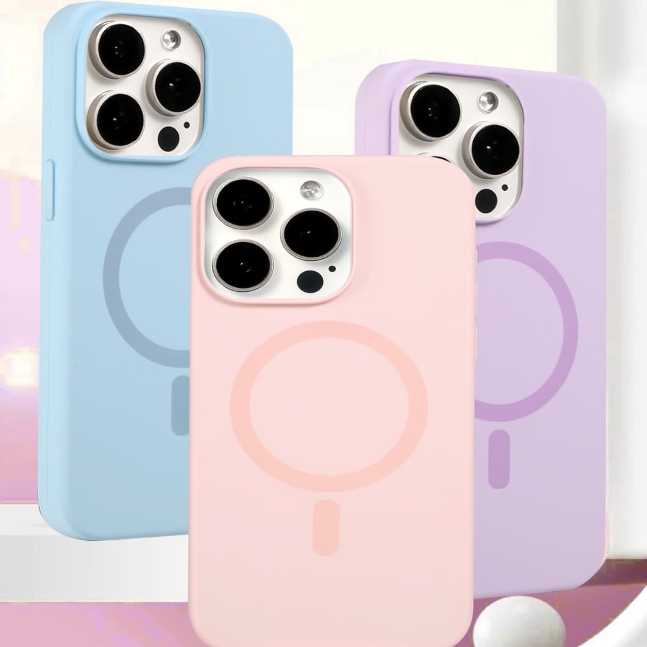 Suitable for liquid silicone 15promax magnetic charging mobile phone case Apple 16pro anti-fall protective cover anti-fingerprint
