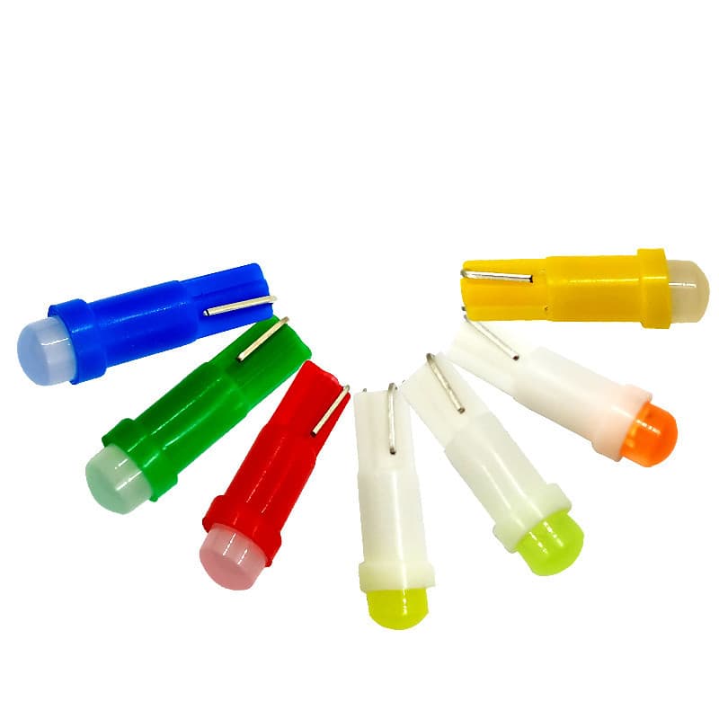 Ceramic T5 LED Car Bulbs Dashboard Makeup Lights 1SMD 3D Astigmatism COB Indicator Lights Automotive Accessories